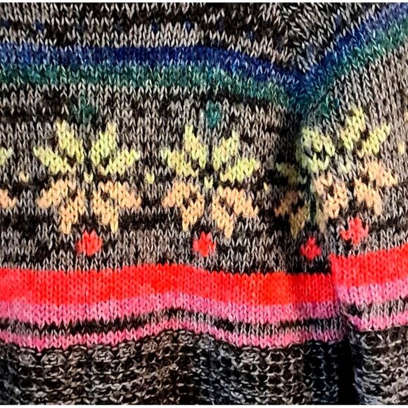 American Eagle Fair Isle Jegging Sweater XS Snowflake Pattern Rainbow Multicolor - Picture 3 of 9